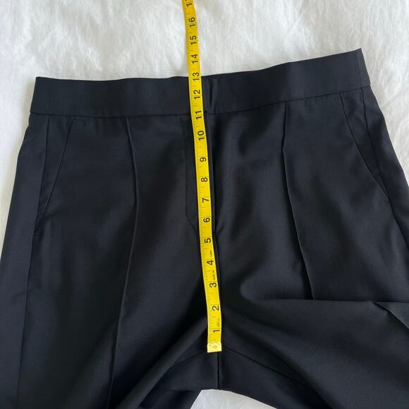 J. Crew NWT Collection Full Length Wide Leg Black Tuxedo 100% Italian Wool pants - Picture 10 of 15